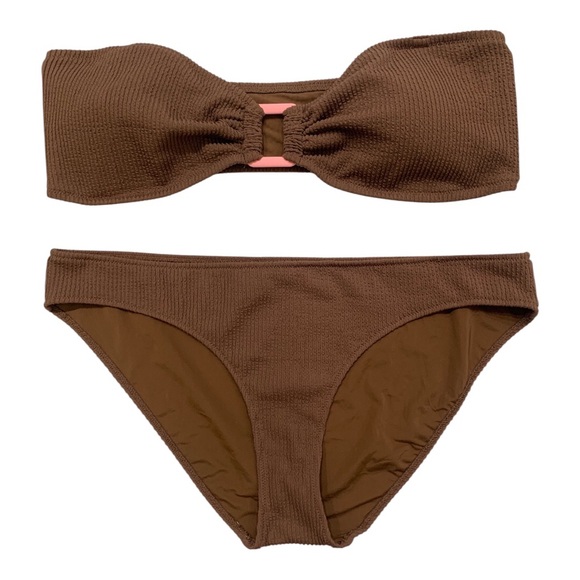 aerie Other - Aerie Crinkle Ring Bandeau Bikini
& Crinkle Full Coverage Bikini Bottom